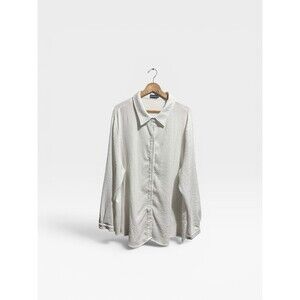 PrettyLittleThing Oversized Button Down Top Women’s 20 Textured Crinkle White